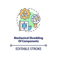 Mechanical components shredding concept icon vector