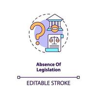 icono de concepto de ausencia de legislación vector