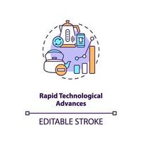 Rapid technological advances concept icon vector