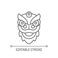 Dragon dance linear icon vector