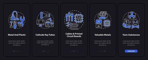E-scrap parts onboarding mobile app page screen with concepts vector