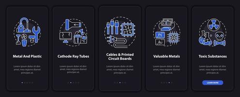 E-scrap parts onboarding mobile app page screen with concepts vector