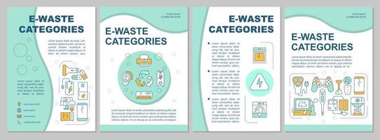 Electronic waste types brochure template vector