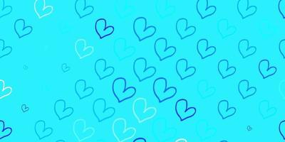 Light BLUE vector backdrop with sweet hearts.