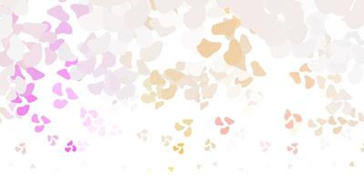 Light pink, yellow vector texture with memphis shapes.