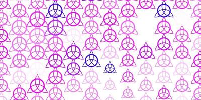 Light Purple, Pink vector template with esoteric signs.