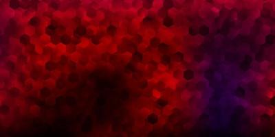 Dark pink, red vector texture with colorful hexagons.