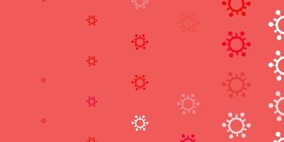 Light Pink, Red vector background with covid-19 symbols.