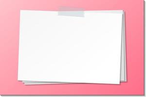 Empty paper note template stick with tape vector