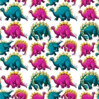 Seamless pattern with fantasy dinosaurs cartoon vector