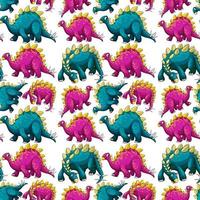 Seamless pattern with fantasy dinosaurs cartoon vector