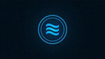 Digital Libra cryptocurrency symbol on Circle digital technology background,Blockchain and Wallet concept design,illustration,Vector. vector