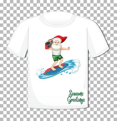 Santa Claus cartoon character on tshirt isolated