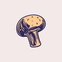Mushroom champignons hand drawn vector. Isolated sketch organic food drawing template. Vintage mushrooms outlines. Organic vegetarian object. Forest plants. Great for menu, label, product packaging vector
