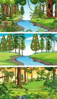 Three different nature horizontal scenes vector