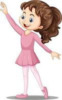 A girl ballet dancer cartoon character vector