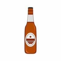 Vector flat illustration of beer bottle. Drinking, soda, alcohol. Beer icon design isolated on white background. Illustration can be used for topics like beverage, bar, restaurant or cafe