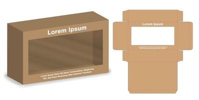 Box packaging die cut template design. 3d mock-up vector