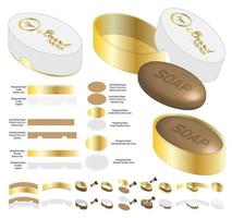 diseño de plantilla troquelada de embalaje de caja. Maqueta 3d vector