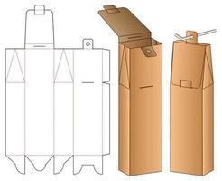 diseño de plantilla troquelada de embalaje de caja. Maqueta 3d vector