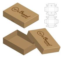 Box packaging die cut template design. 3d mock-up vector