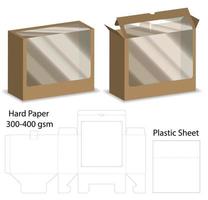 Box packaging die cut template design. 3d mock-up vector