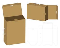 Box packaging die cut template design. 3d mock-up vector