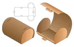 diseño de plantilla troquelada de embalaje de caja. Maqueta 3d vector