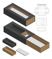 diseño de plantilla troquelada de embalaje de caja. Maqueta 3d vector