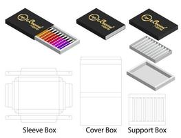 Box packaging die cut template design. 3d mock-up vector