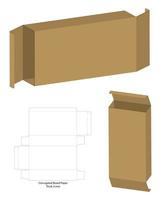 diseño de plantilla troquelada de embalaje de caja. Maqueta 3d vector