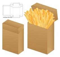 Box packaging die cut template design. 3d mock-up vector