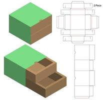 diseño de plantilla troquelada de embalaje de caja. Maqueta 3d vector