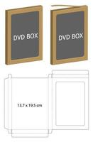 dvd paper packaging box die-cut line template vector