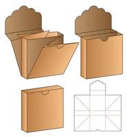 diseño de plantilla troquelada de embalaje de caja. Maqueta 3d vector