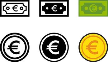 Paper Currency and Coin Set vector