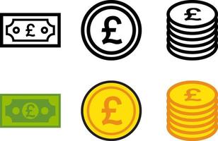 Paper Currency and Coin Set vector