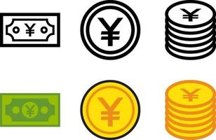 Paper Currency and Coin Set vector