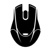 Gaming mouse glyph icon. Esports equipment. Computer mouse. Game device. Silhouette symbol. Negative space. Vector isolated icon