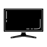 Gaming monitor glyph icon. Esports equipment. Computer monitor. Game device. Silhouette symbol. Negative space. Vector isolated illustration