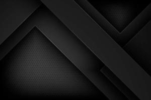 Black abstract vector background with overlapping characteristics.