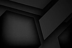 Black abstract vector background with overlapping characteristics.