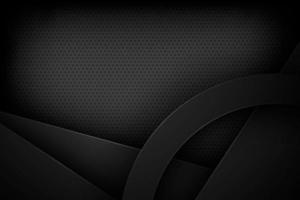 Black abstract vector background with overlapping characteristics.