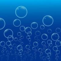 Abstract background shows the bubbles are rising from the sea or ocean on a blue background. vector