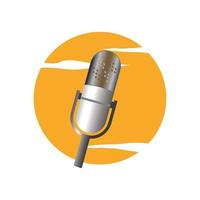 Classic microphone design illustration vector