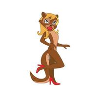 Cartoon blonde squirrel girl character design illustration vector