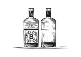 Ilustración de diseño de boceto de botella vector