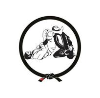 Jiu jitsu jujitsu locking position character design vector