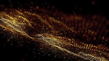 astratto incandescente oro frattale particelle sfondo ciclo video