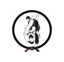 Jiu jitsu jujitsu locking position character design vector